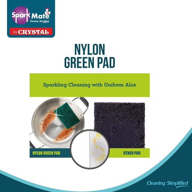 Sparkmate By Crystal Nylon Green Scrub Pad