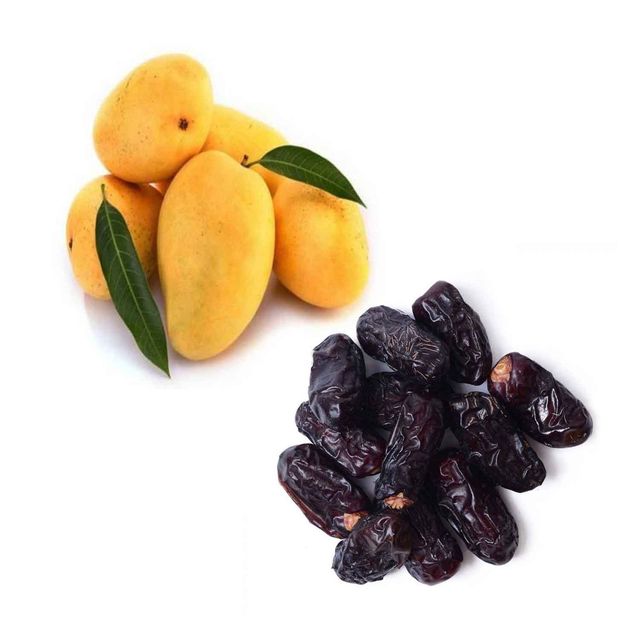 Mango Badami (Amba)(3pc) & Khari Foods Kalmi Dates(250gms) Combo