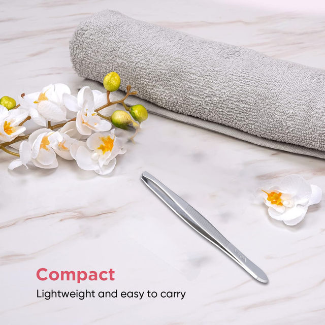VEGA Tweezer - Square Tip, Silver, (TW-01)