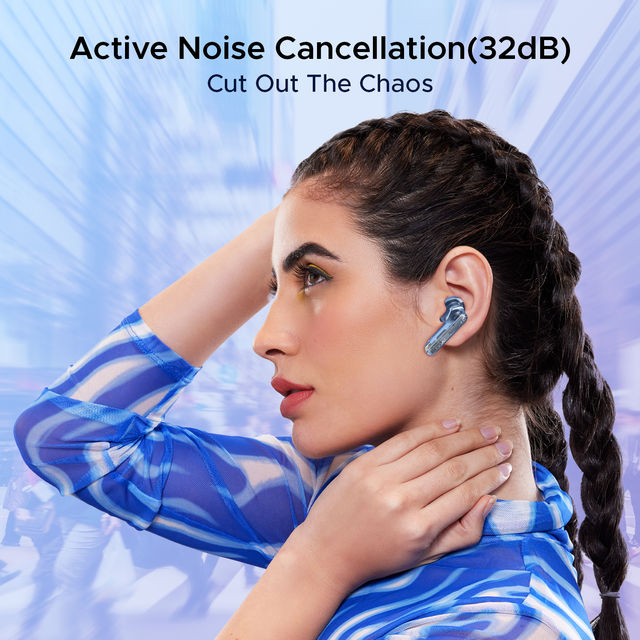boAt Airdopes 191 Anc Tws Earbuds W/ 32db Anc, Ambient Mode, 60h Playback(Pellucid Blue)