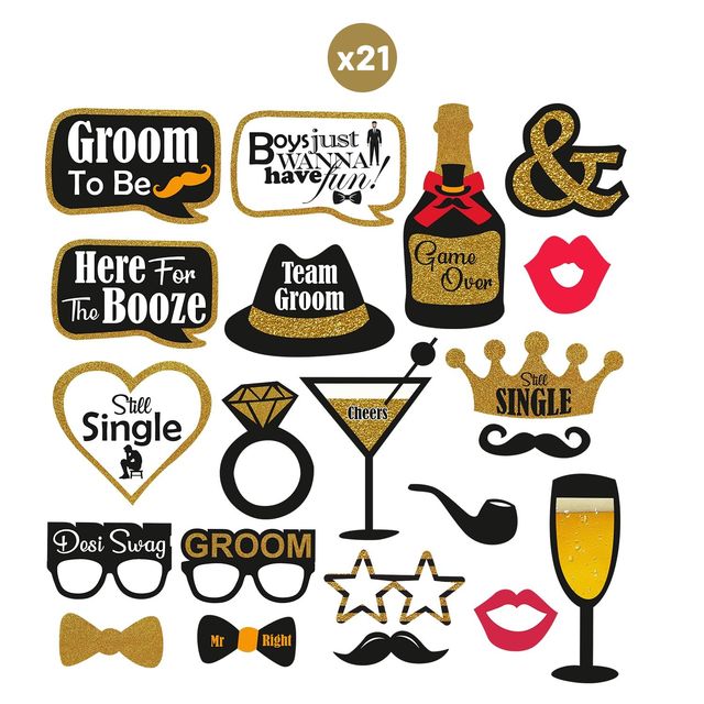 Party Propz Groom To Be Decoration Set Props - Pack Of 21