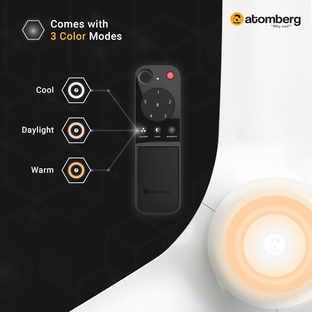 atomberg Aris Starlight BLDC Ceiling Fan, 1200mm, IoT & Remote Control, Underlight, Marble White