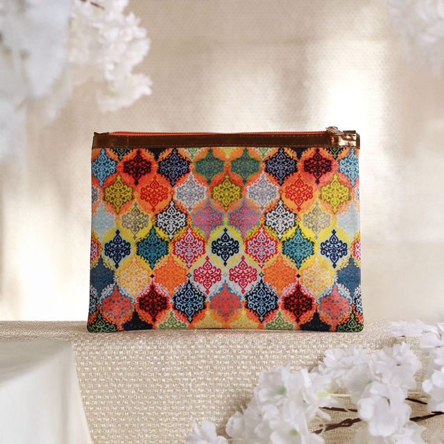 Priyaasi Women's Fabric Zipper Pouch | Multicolour - One Size