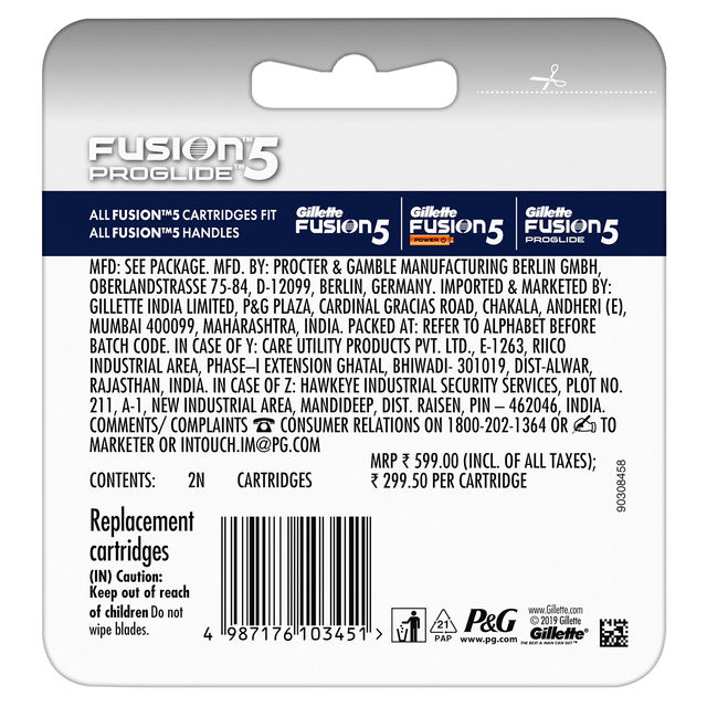 Gillette Fusion Proglide Flexball Manual Shaving Razor Blades Cartridge