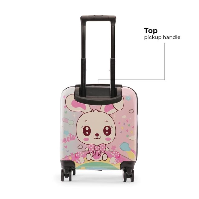 Nasher Miles Tic Tac Toe Zoo Cabin Bunny Hard-Sided Abs 17 Inch-44 cm Kids Trolley Bag - Pink White