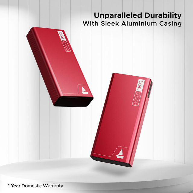 boAt 20000mAh Power Bank w/ 2-Way 22.5W Fast Charging & Smart Power Management - PB400 (Martian Red)