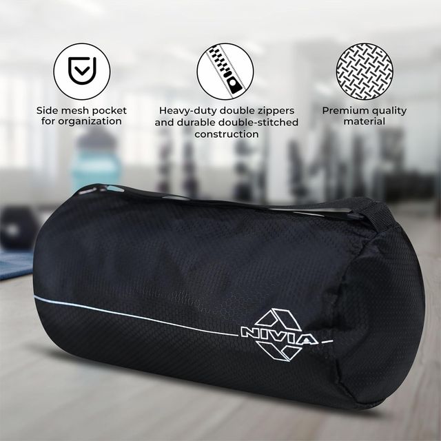 Nivia Men's Solid Polyester 13 L Web Handle Duffle Bag | Black