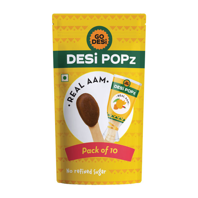 Real Aam (Mango) 10 Pcs | No Refined Sugar | Sour & Sweet Candy | Lollipop by GO DESi