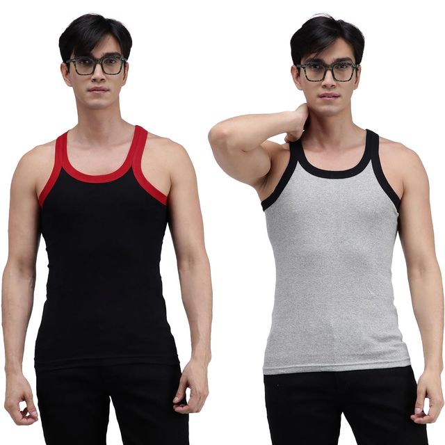 Amul Comfy Pack Of 2 Comfy Gym Vest Men | Multicolor - 95