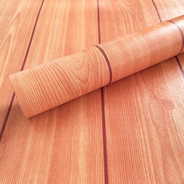 Wollzo Wooden Look Self Adhesive Wallpaper(Multicolour, 45 X 500 Cm)