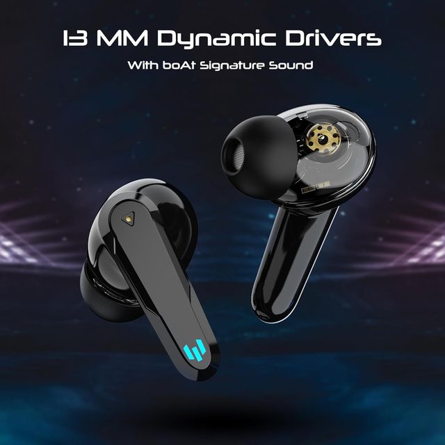 boAt Immortal 181 TWS Earbuds for Gaming w/ 40H Playtime, BEAST Mode & RGB LEDs (Black Sabre)