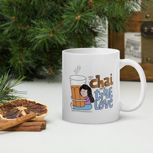Kooltech Chai True Love Printed White Coffee And Tea Ceramic Mug