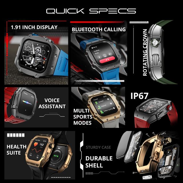 Fire-Boltt Ashphalt Smartwatch | 1.91" Display | BT Calling - Gold Green