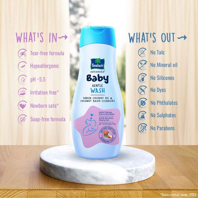 Parachute Advansed Baby Gentle Wash For New Born Enriched With Virgin Coconut Oil