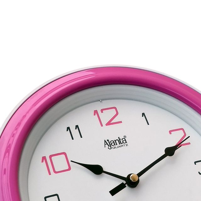 Ajanta Abstract Plastic Round Analog Wall Clock (20.5 x 20.5 x 3.5 cm | Pink)