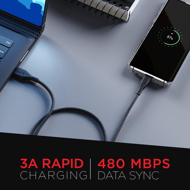 boAt Type C Cable w/ 3A Rapid Charging & 480 Mbps Data Transmission Speed - Type-C A325 (Black)