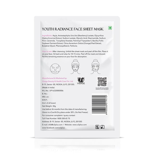 O3+ Youth Radiance Face Sheet Mask