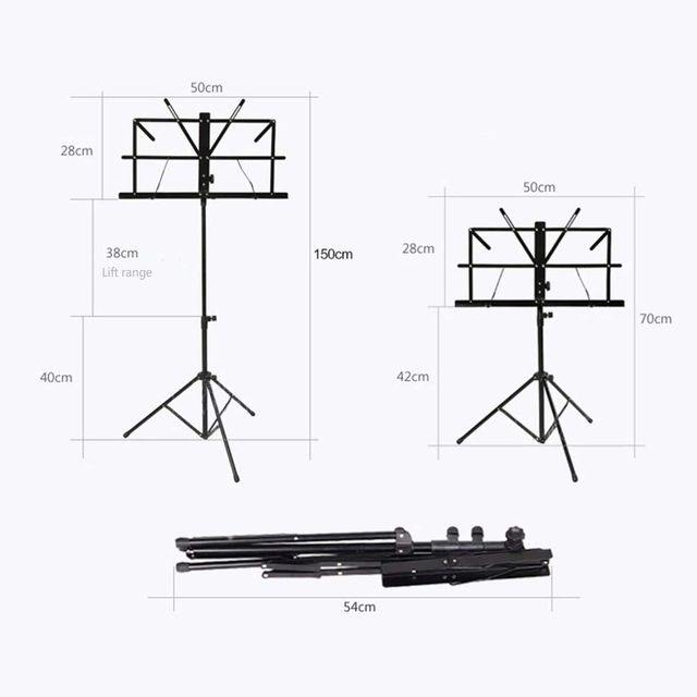 Kadence Music Stand NK06 - Portable Folding Notation Stand with Carrying Bag