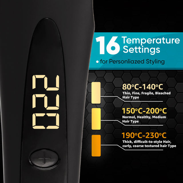 VEGA Hair Straightener Brush With Ionic&Thermoprotect Technology & 16 Temperature Settings,Vhsb-04