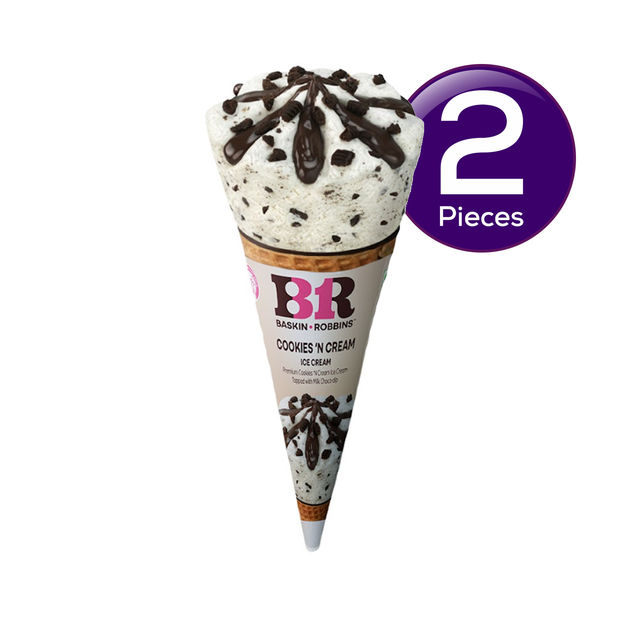 Baskin Robbins Cookies And Cream Ice Cream Cone 110 ml Combo