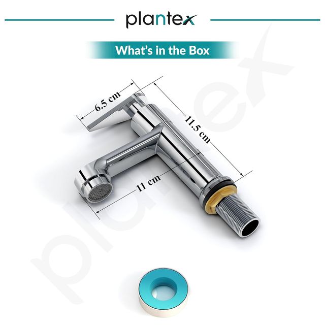 Plantex Pure Brass Single Lever Tap for Wash Basin - Teflon Tape (LEA-703-Chrome)