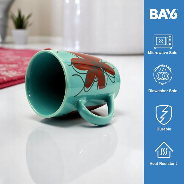 BAY6 Stoneware Floral Milk & Coffee Mug - 320 ML