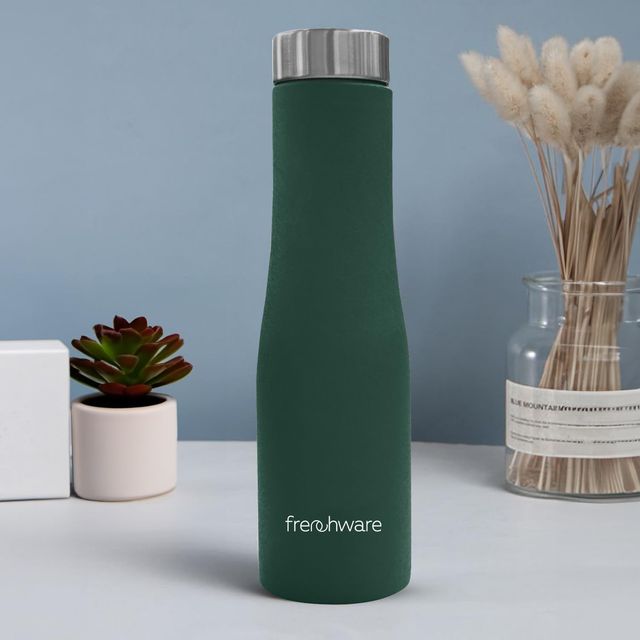 Frenchware Premium Textured 1 L Stainless Steel Water Bottle, Scratch-Resistant, Rust-Free - Teal