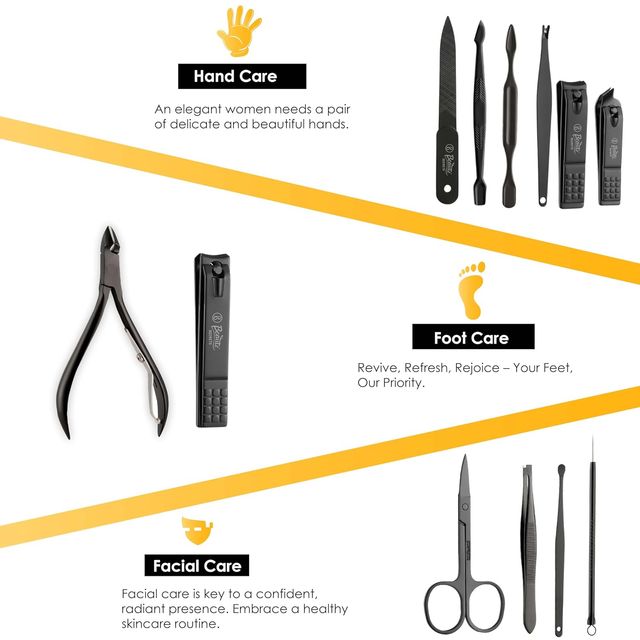 Beaute Secrets 12 in 1 Nail Clipper Set Manicure Pedicure Tools With Storage Case