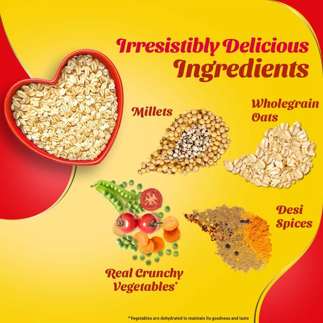Saffola Masala Oats | Peppy Tomato | Anytime Snack | Ready in 3 mins | Millets Goodness |500g