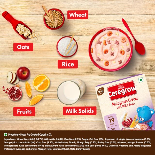 Nestle Ceregrow Multigrain Cereal With Milk and Fruits