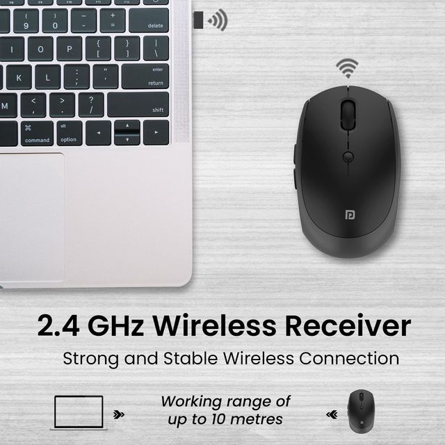 Portronics Toad 30, 2.4 Ghb Wireless Optical Mouse - Black