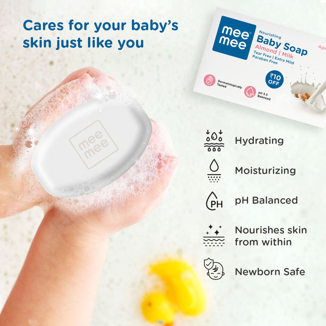 Mee Mee Nourishing Baby Soap Almond Oil Milk For Kids | White | 0+ months