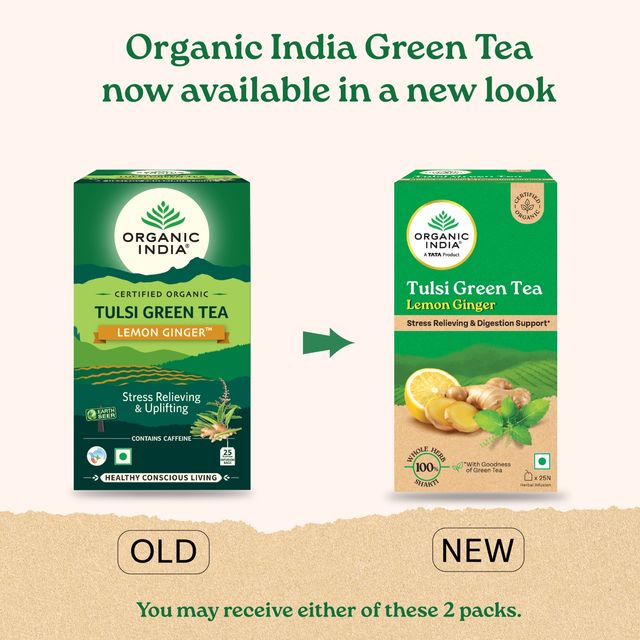 Organic India Tulsi, Lemon and Ginger Organic Green Tea