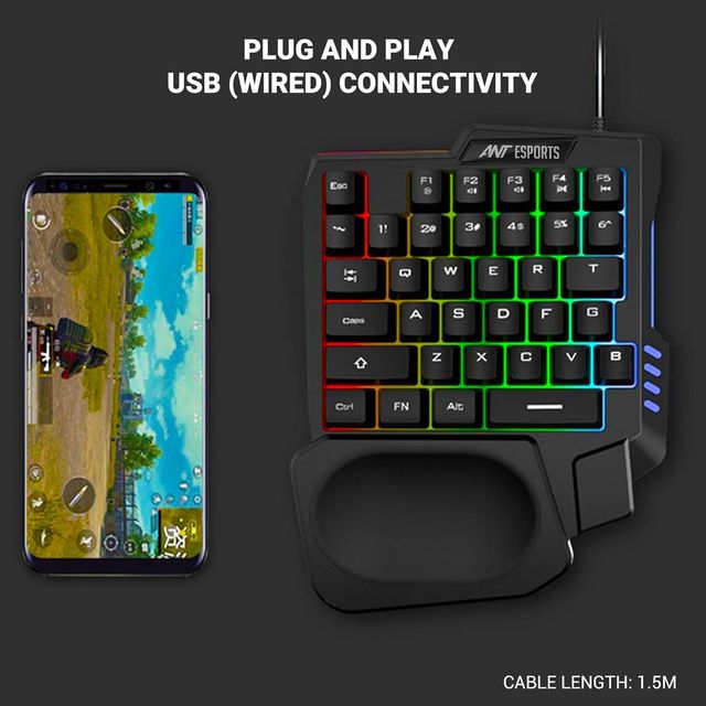 Ant Esports Mk1001 One Handed Gaming Keyboard Rgb Backlit 35 Keys Portable Mini Gaming Keypad