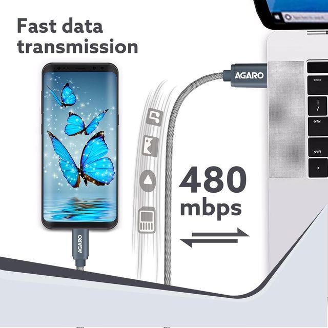 Agaro Blaze Type C To Lightning Cable Nylon Braided 1m