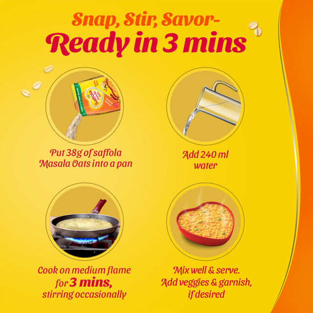 Saffola Masala Oats |Classic Masala | Anytime Snack | Ready in 3 mins | Millets Goodness | 250g