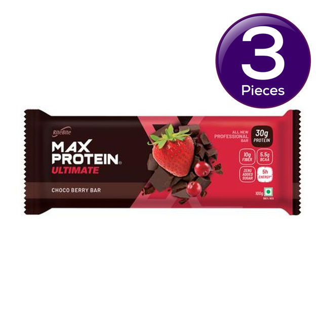 RiteBite Max Protein 30g Protein Bar Choco Berry 100 g Combo