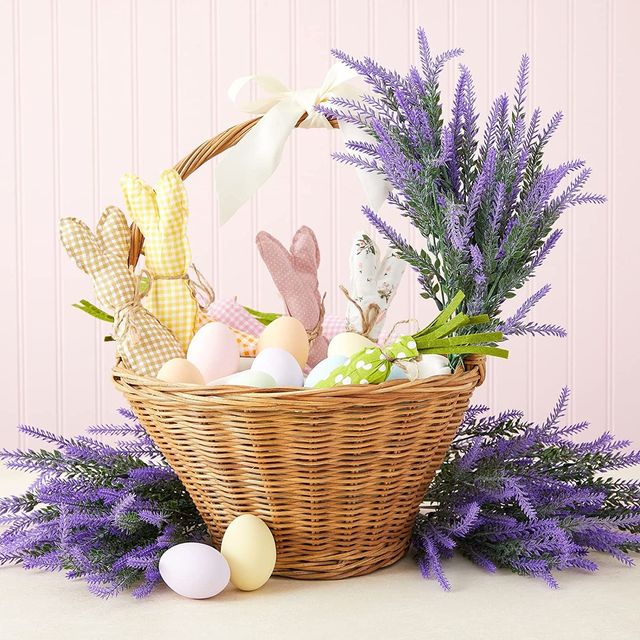 Tied Ribbons Set Of 4 Artificial Lavender Flower Sticks