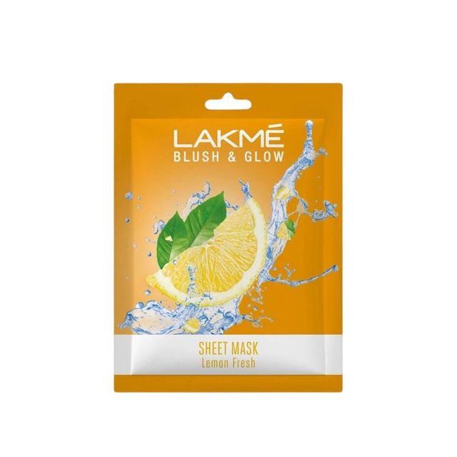 Lakme Blush & Glow Lemon Sheet Mask(25ml), Lakme Blush & Glow Pomegranate Sheet Mask(20ml) & Lakme Blush & Glow Strawberry Sheet Mask(25ml) Combo
