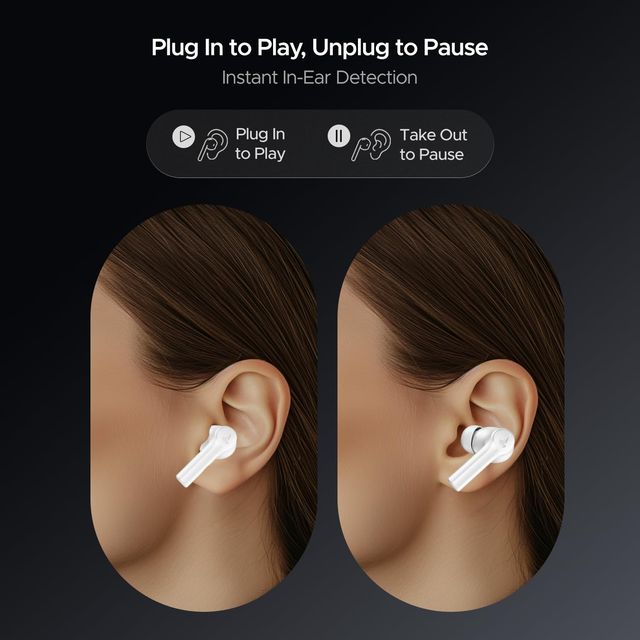 boAt Airdopes 300 TWS Earbuds w/ 50H Playtime, 4 Mics AI-ENx, Spatial Audio & Multi-Point Connectivity (Chrome White)