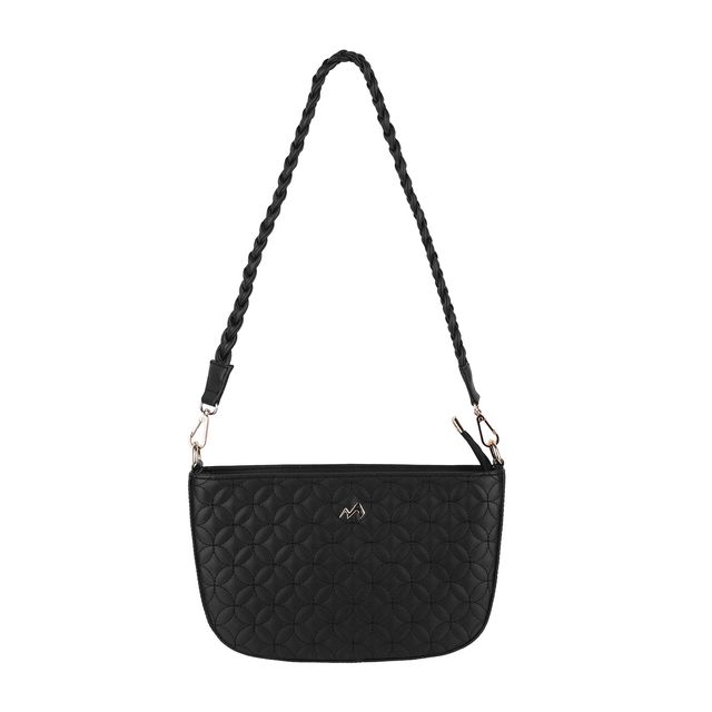 Metro Black Synthetic Sling Bag for Women | 66-179-11