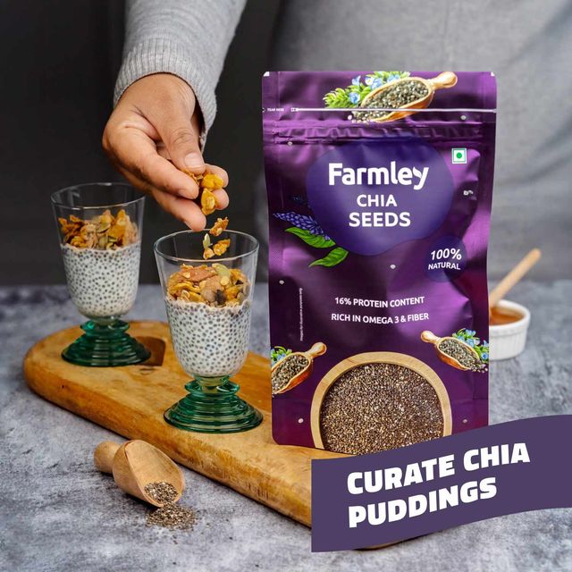 Farmley Premium Natural Chia Seeds Rich in Protein & Fiber