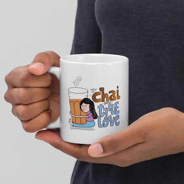 Kooltech Chai True Love Printed White Coffee And Tea Ceramic Mug