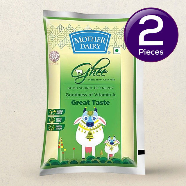 Mother Dairy Cow Ghee | Pouch 1 l Combo