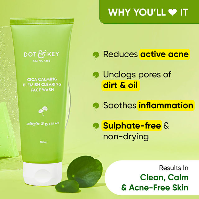 Dot & Key Cica Salicylic Face Wash With Tea Tree Oil For Oily Acne Prone Skin