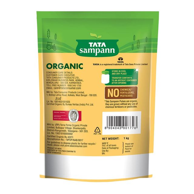 Tata Sampann Organic Toor /Arhar Dal