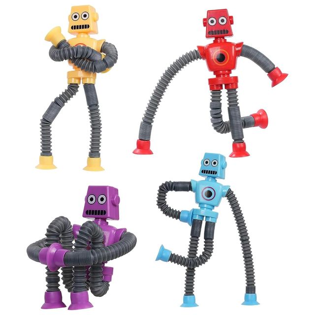 Kidology LED Telescopic Suction Cup Robotics Toy, Pop Tubes Fidget Toys, Shape Changing