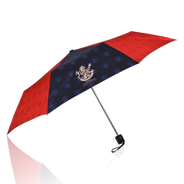 Eume Official Royal Challengers Bangalore (Rcb) 21.5 Inch 3 Fold Manual Hand Open Umbrella | Red