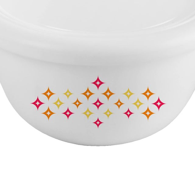Cello Opalware Sparkling Star Mixing Bowl Set With Premium Lid 3 Units White