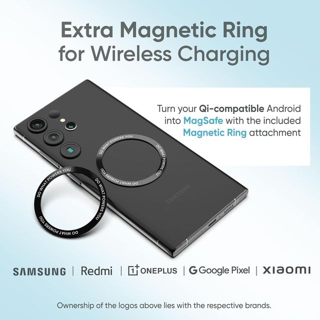 Ambrane 10000mah Magsafe Fast Wireless Charging Power Bank for Qi Enabled Devices (Snap, Silver)